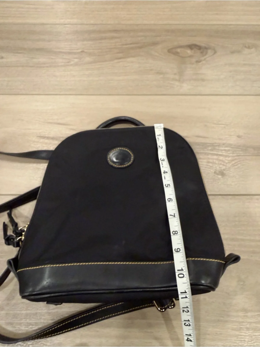Vintage Dooney & Bourke Black Backpack Leather Trim + Matching Coin Pouch